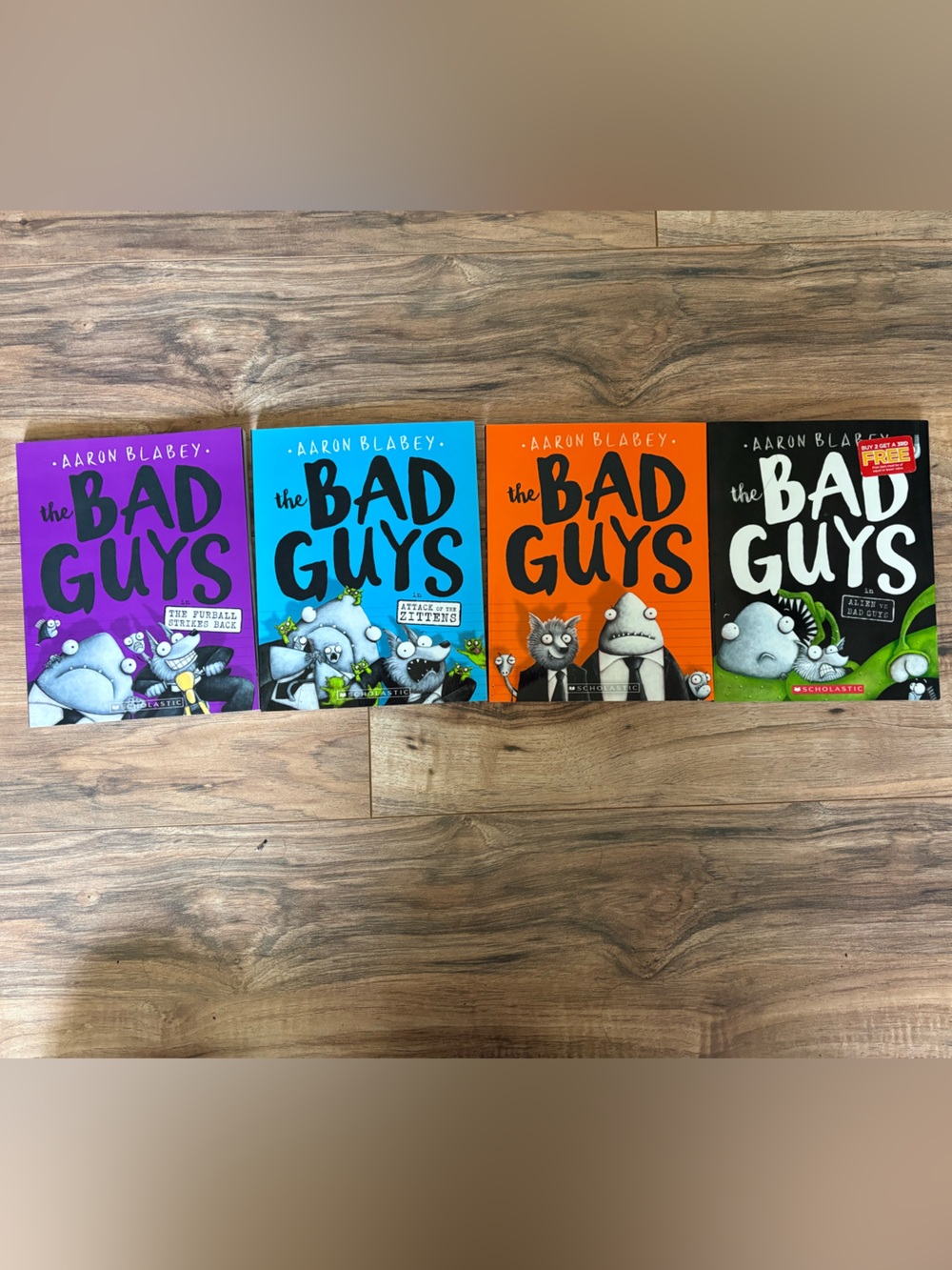 Scholastic The Bad Guys 4-Book Set - Purple, Blue, Orange, Green Covers